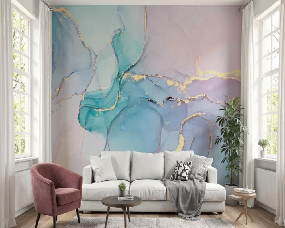 3D Wallpaper Aqua Marble Dream